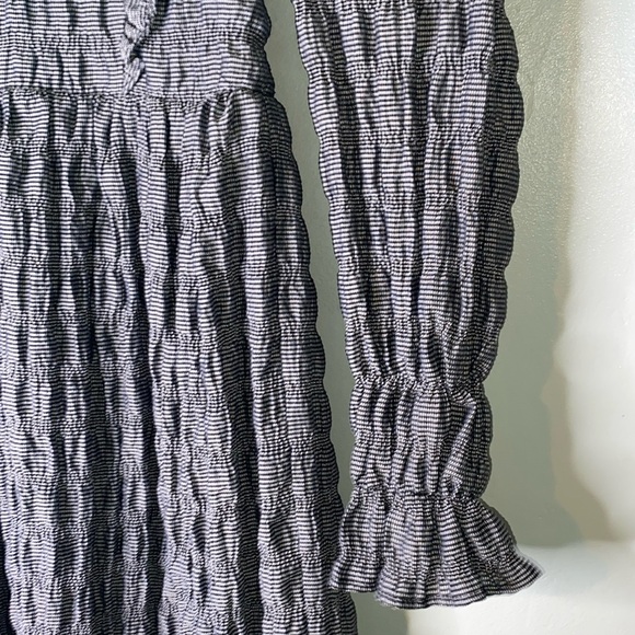 Anthropologie Moon River Lila Ruffle Pewter Empire Waist Peasant Mini Dress XS - Picture 14 of 15